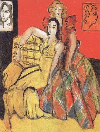 Henri Matisse Two Young Girls the Yellow Dress and the Tartan Dress (mk35) China oil painting art